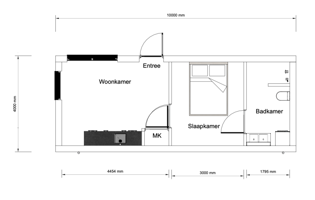 Plattegrond van de Luma lessenaarsdak